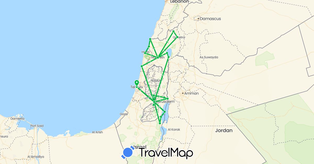 TravelMap itinerary: driving, bus in Israel (Asia)